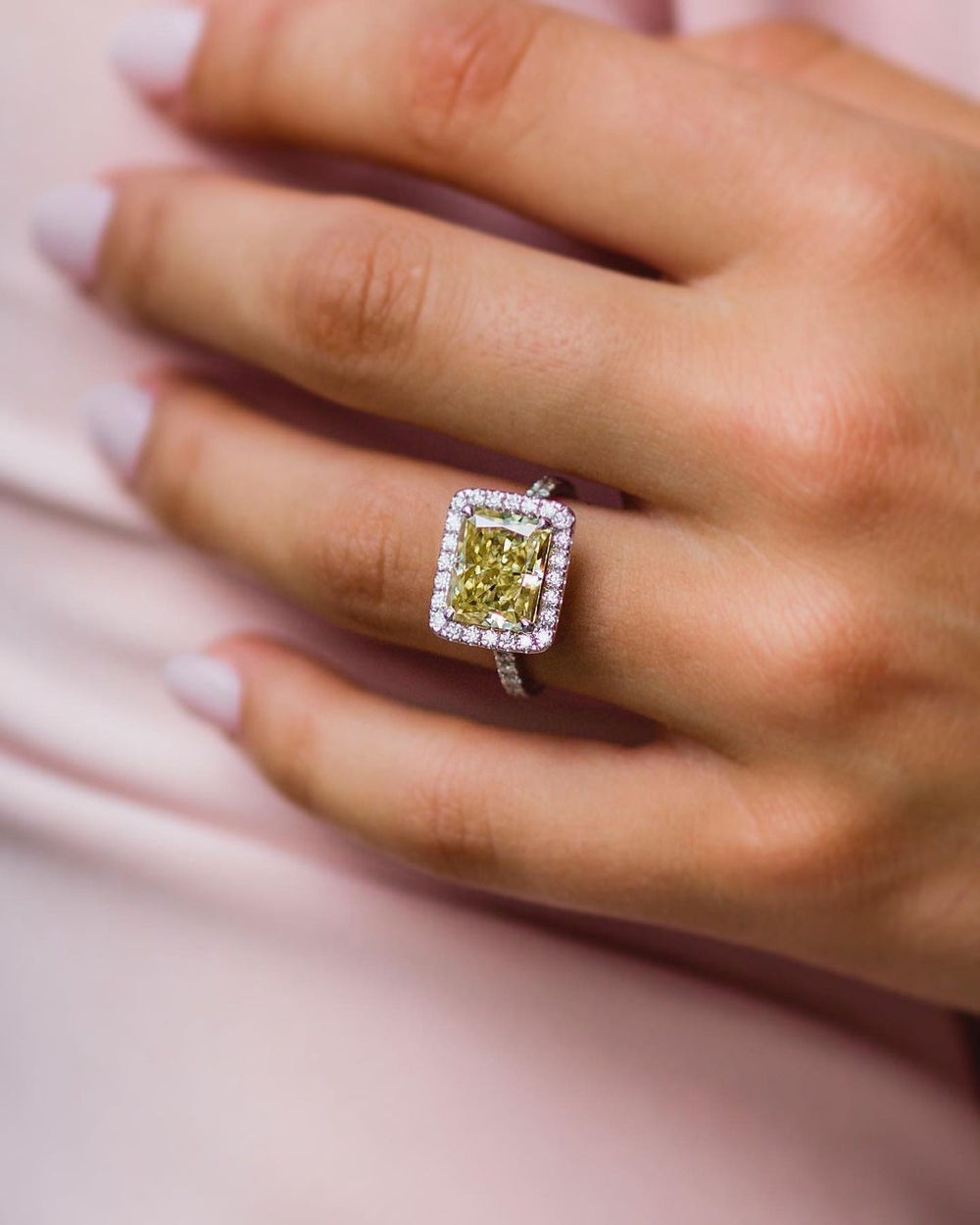 Canary Yellow Radiant Cut Labgrown Ring