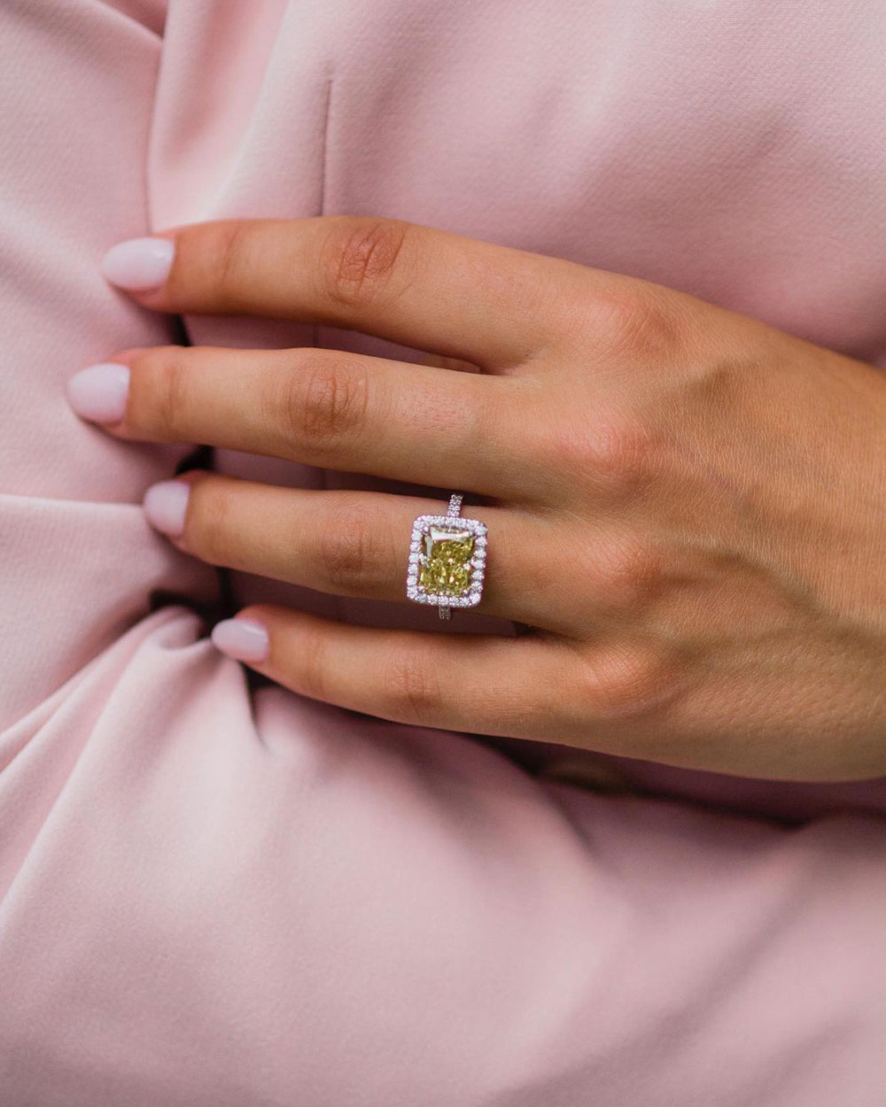 Canary Yellow Radiant Cut Labgrown Ring