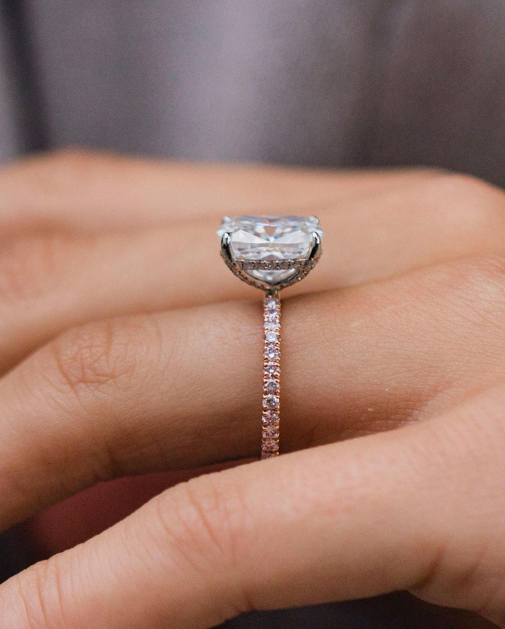 Cushion Cut Labgrown Engagement Ring