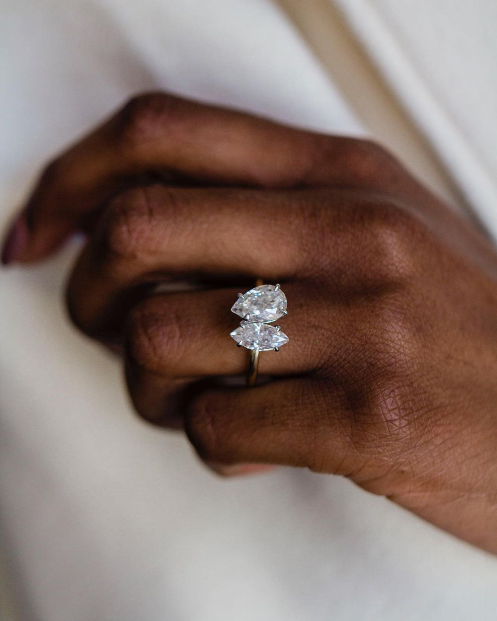 Toi Et Moi Pear & Marquise Cut Labgrown Engagement Ring