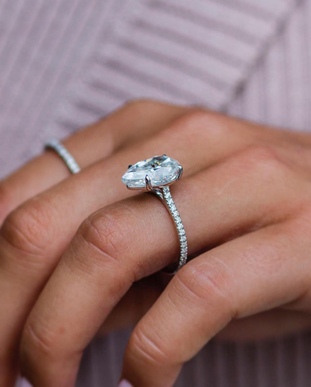 Pear Cut Labgrown Engagement Ring