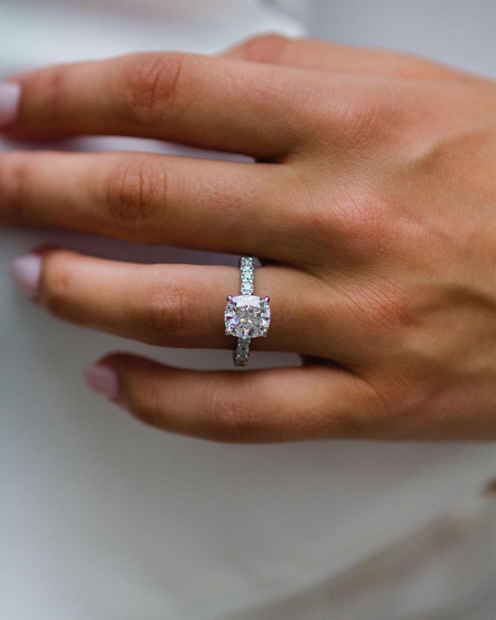 Cushion Cut Labgrown Engagement Ring