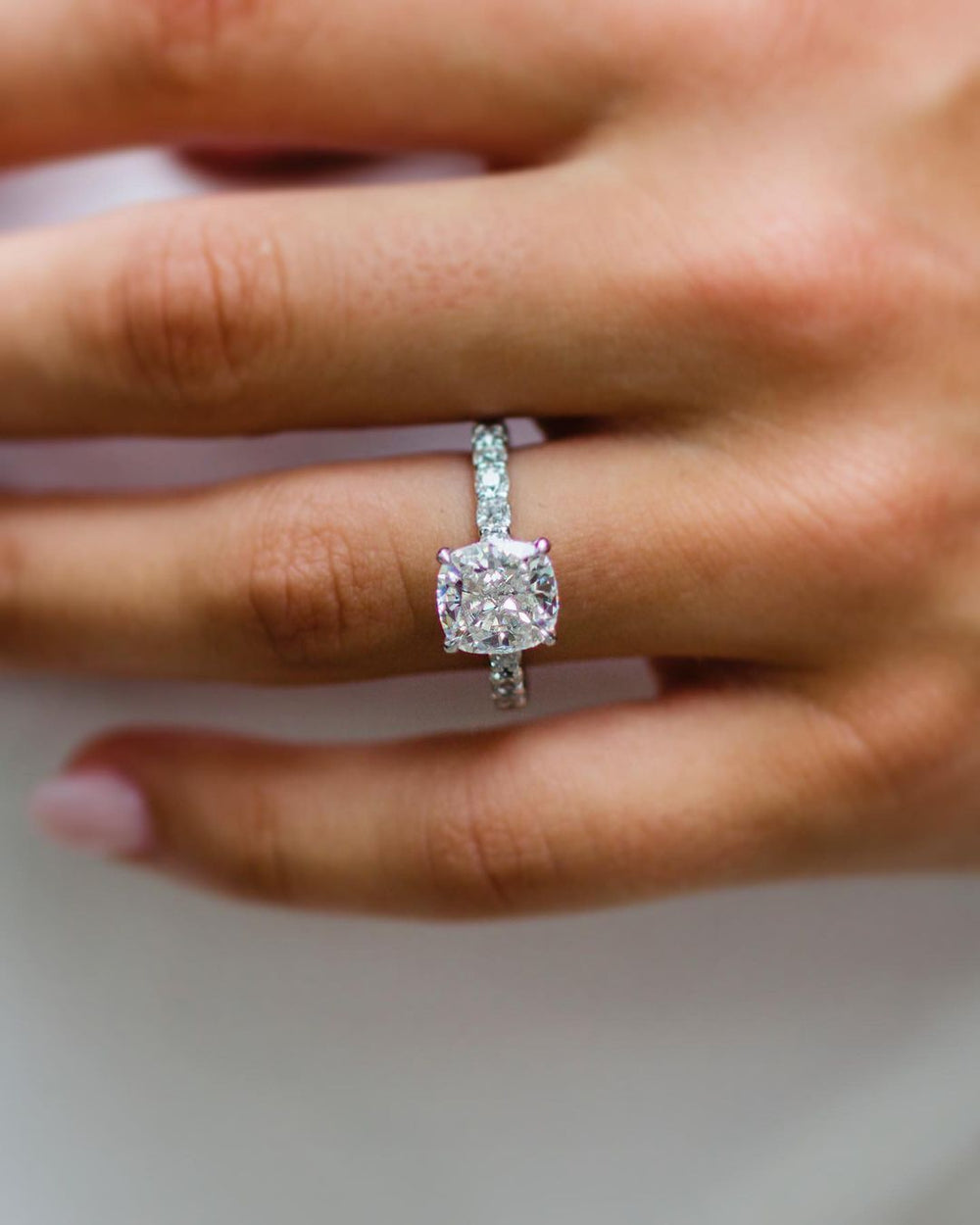 Cushion Cut Labgrown Engagement Ring