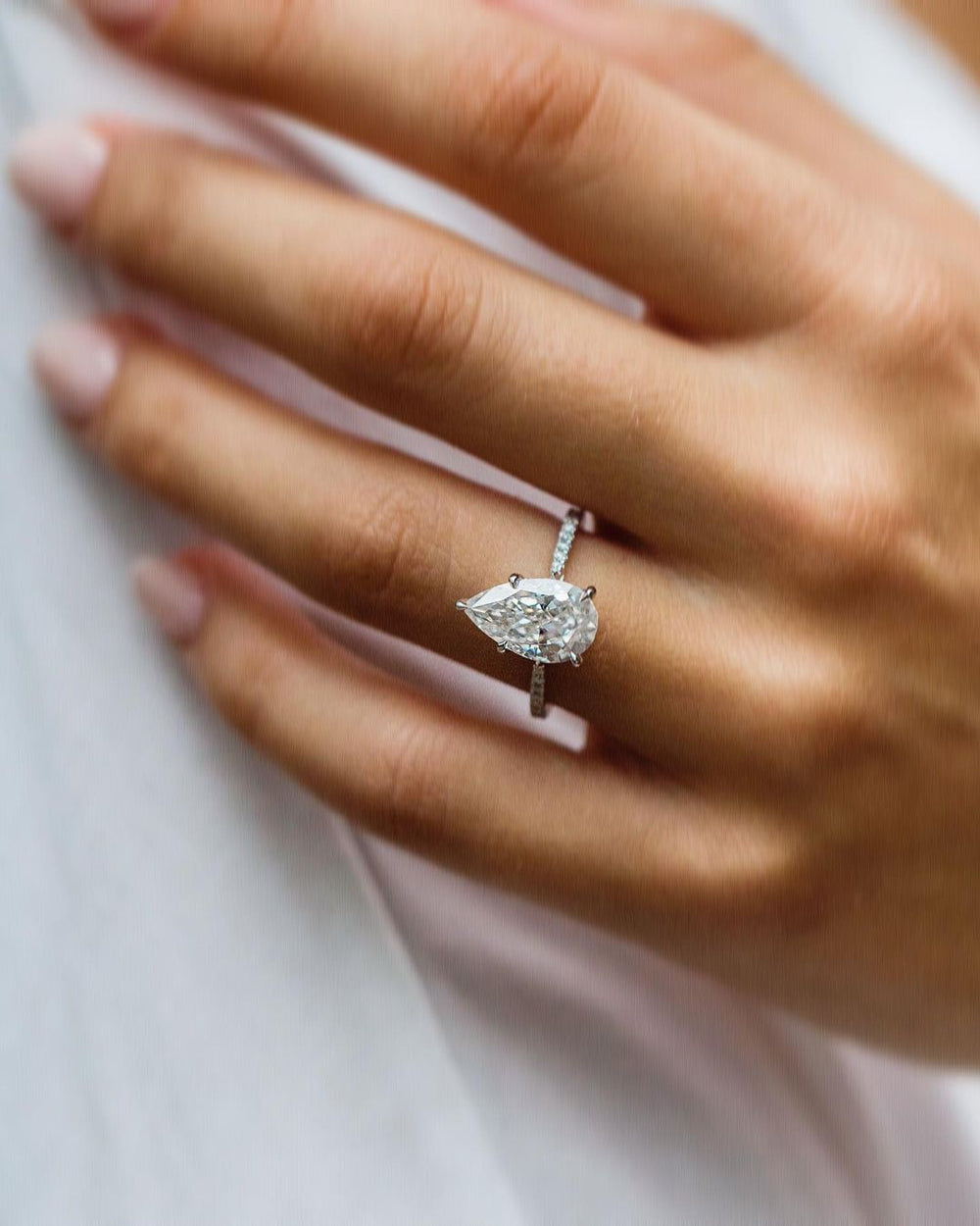 Pear Cut Labgrown Engagement Ring