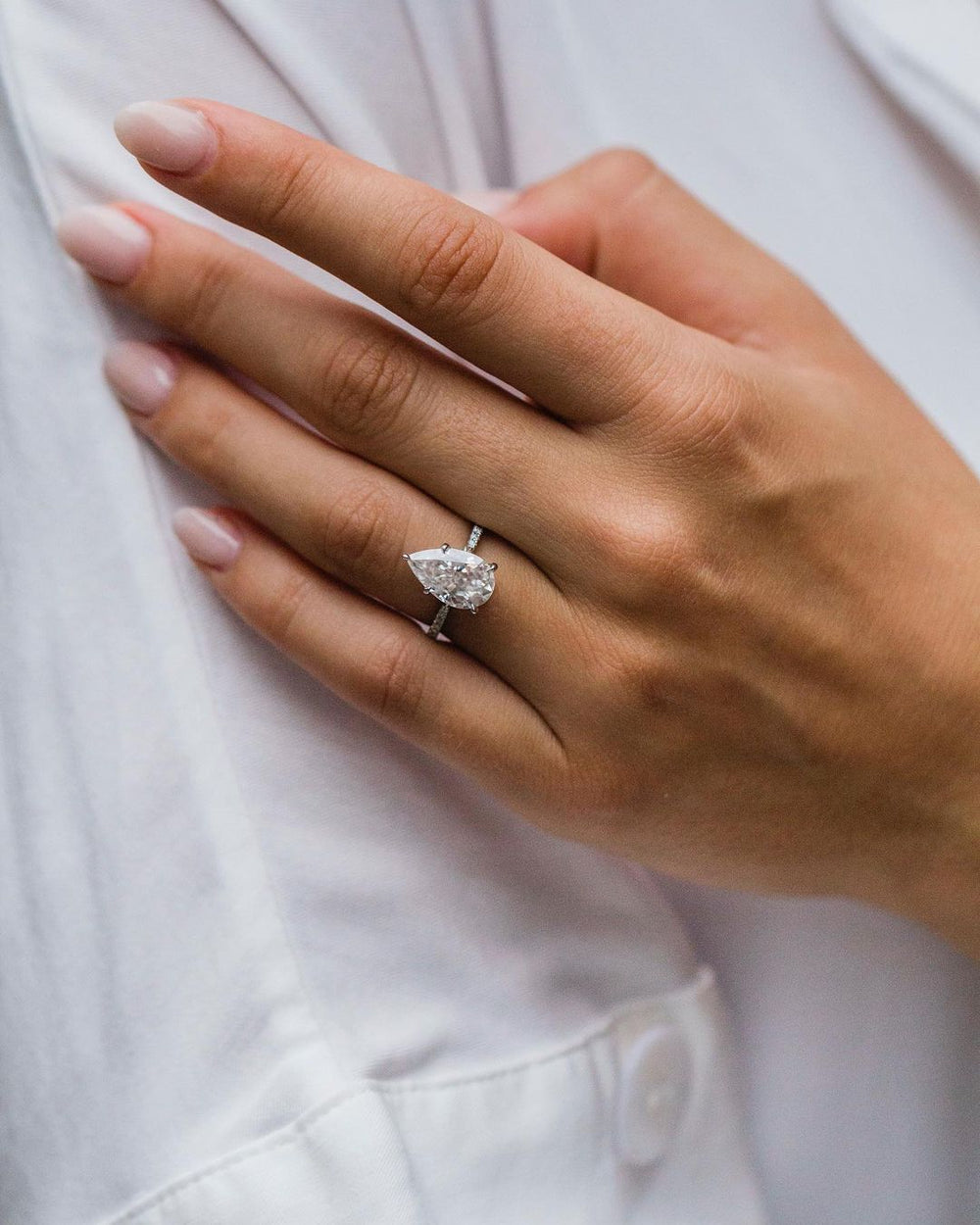 Pear Cut Labgrown Engagement Ring
