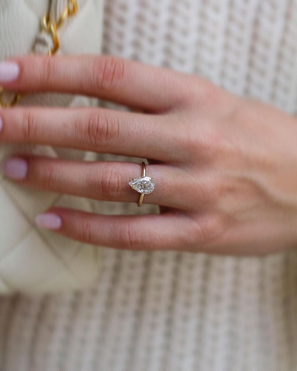 Pear Cut Labgrown Engagement Ring