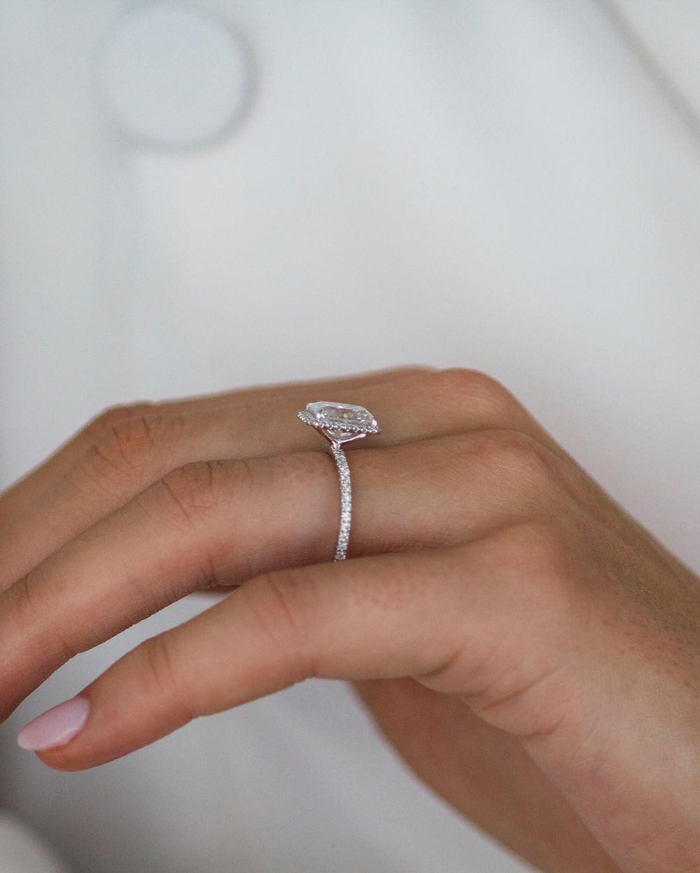 Radiant Cut Labgrown Halo Ring