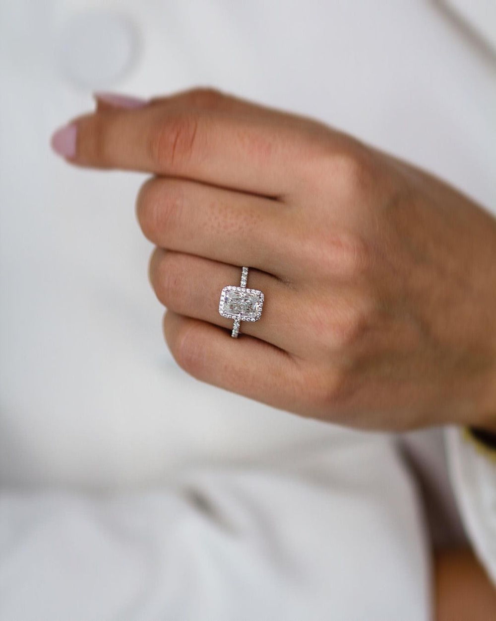 Radiant Cut Labgrown Halo Ring