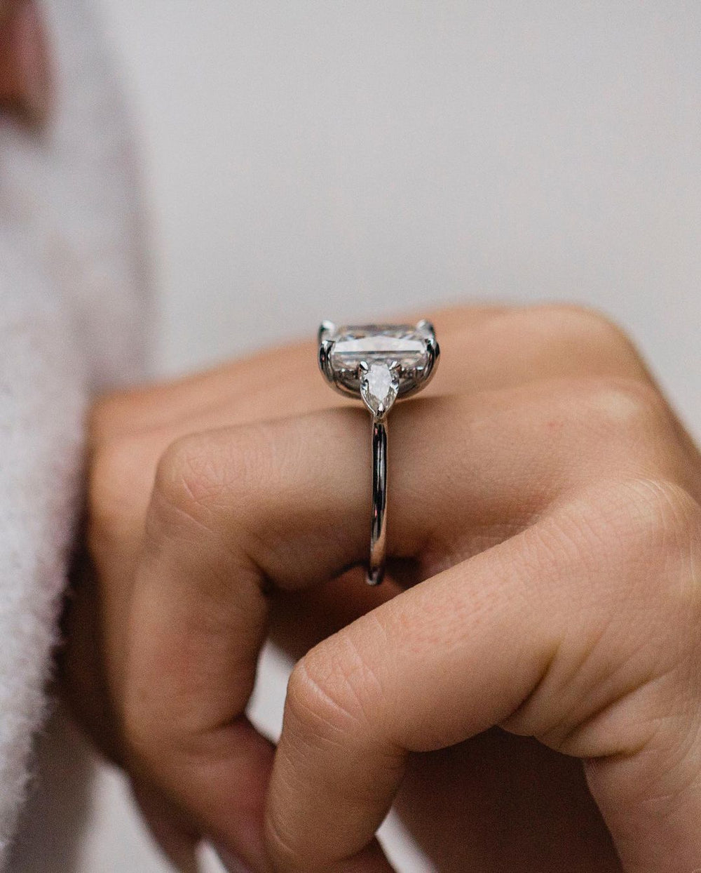 Radiant Cut Three Stone Labgrown Ring