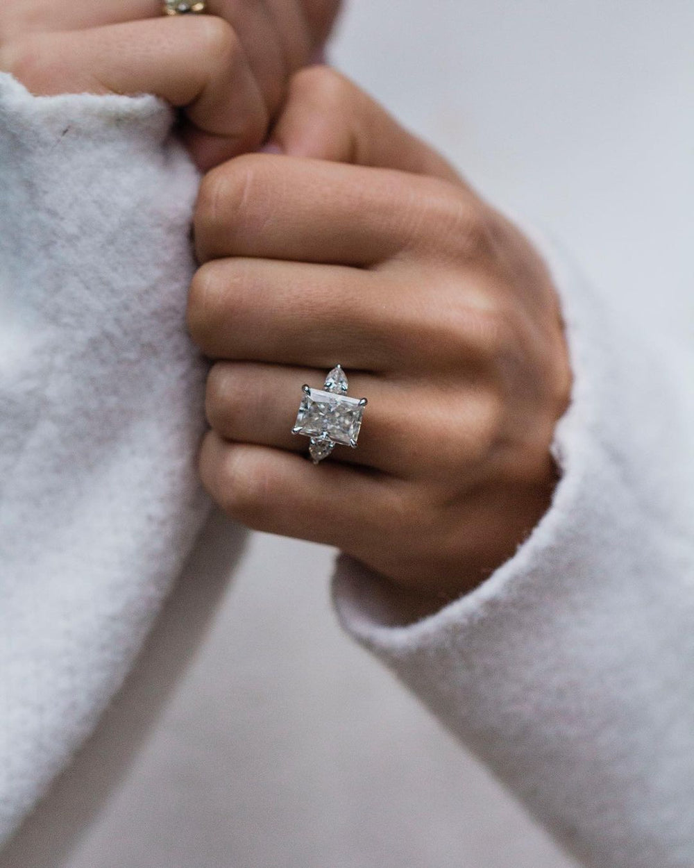 Radiant Cut Three Stone Labgrown Ring