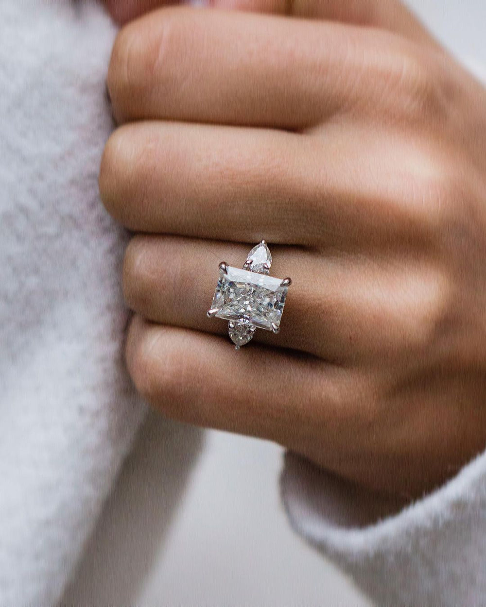 Radiant Cut Three Stone Labgrown Ring