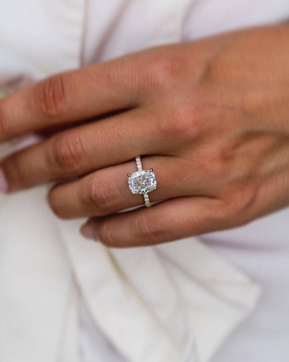 Cushion Cut Labgrown Engagement Ring