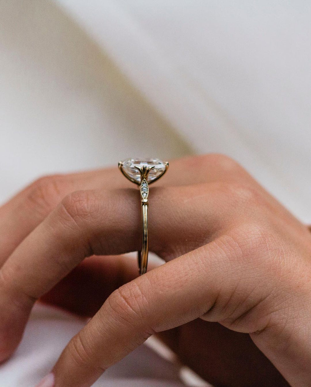 Emerald Cut Labgrown Engagement Ring