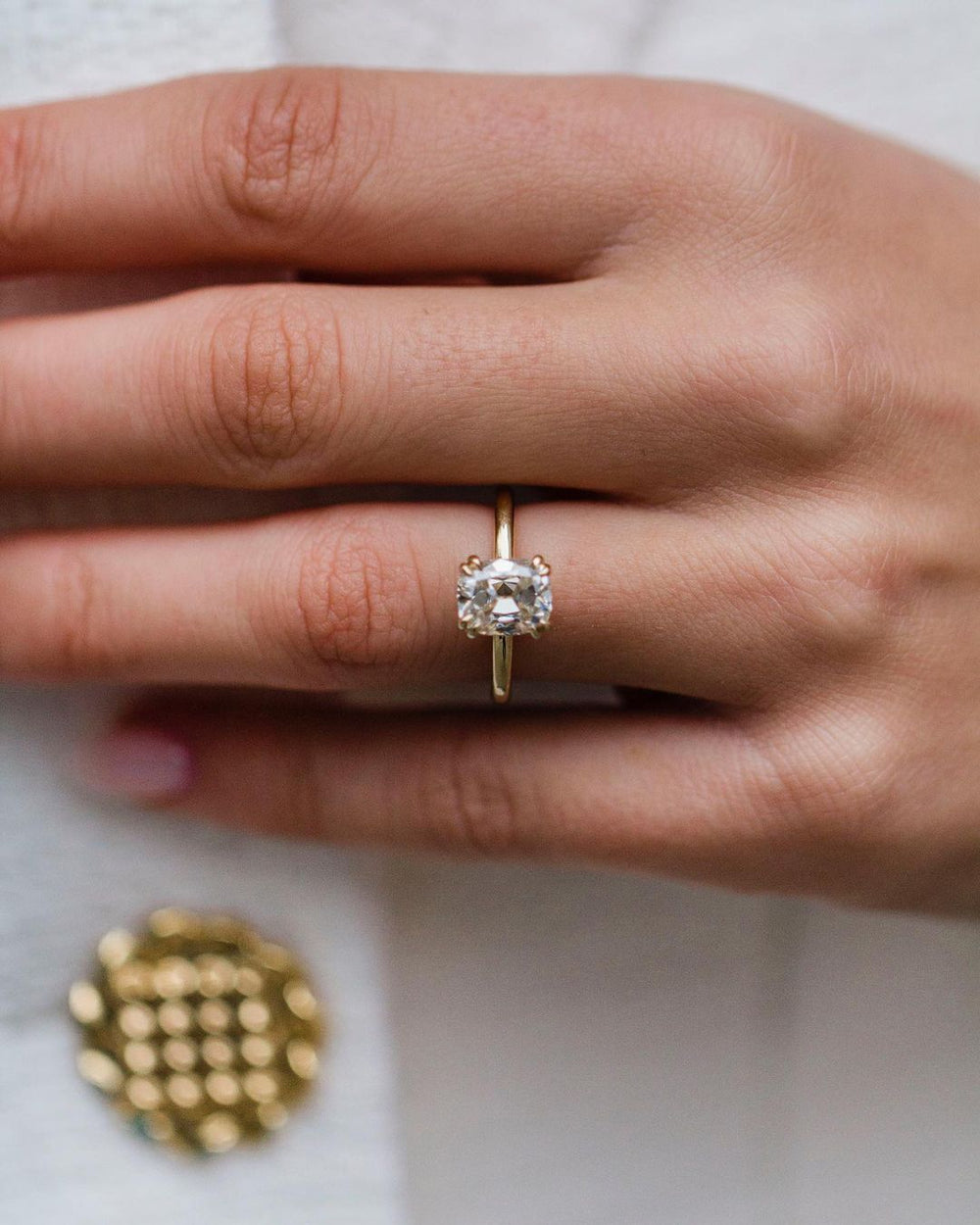 Cushion Cut Labgrown Engagement Ring