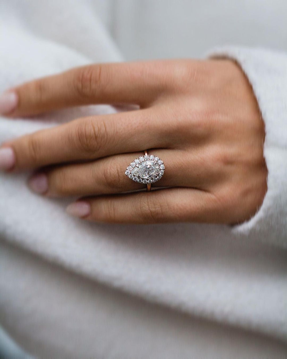 Pear Cut Labgrown Engagement Ring