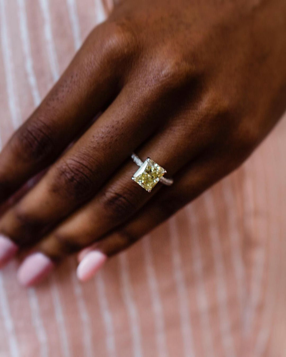 Canary Yellow Radiant Cut Labgrown Engagement Ring