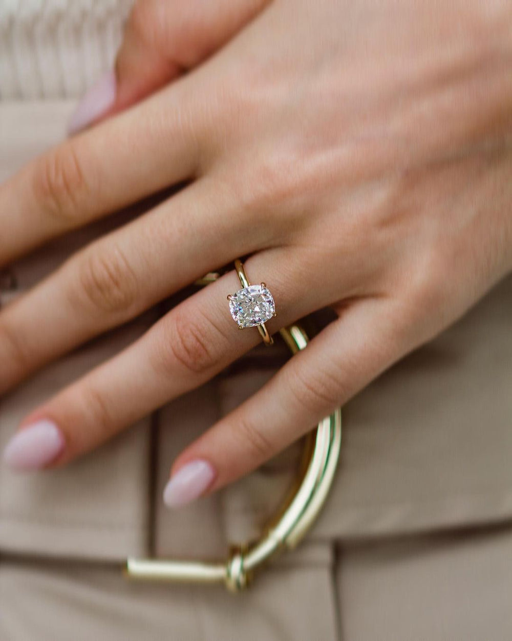 Cushion Cut Labgrown Engagement Ring