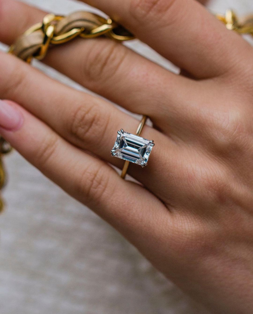 Emerald Cut Labgrown Engagement Ring