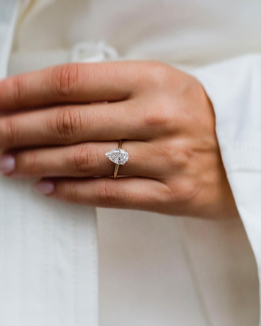 Pear Cut Labgrown Engagement Ring