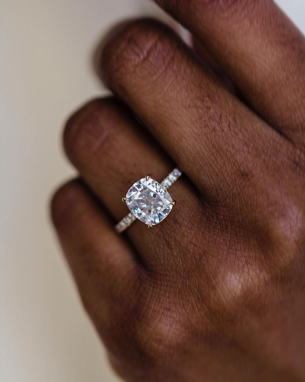 Cushion Cut Labgrown Engagement Ring
