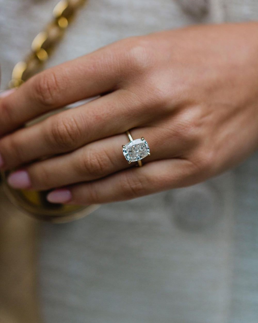 Cushion Cut Labgrown Engagement Ring