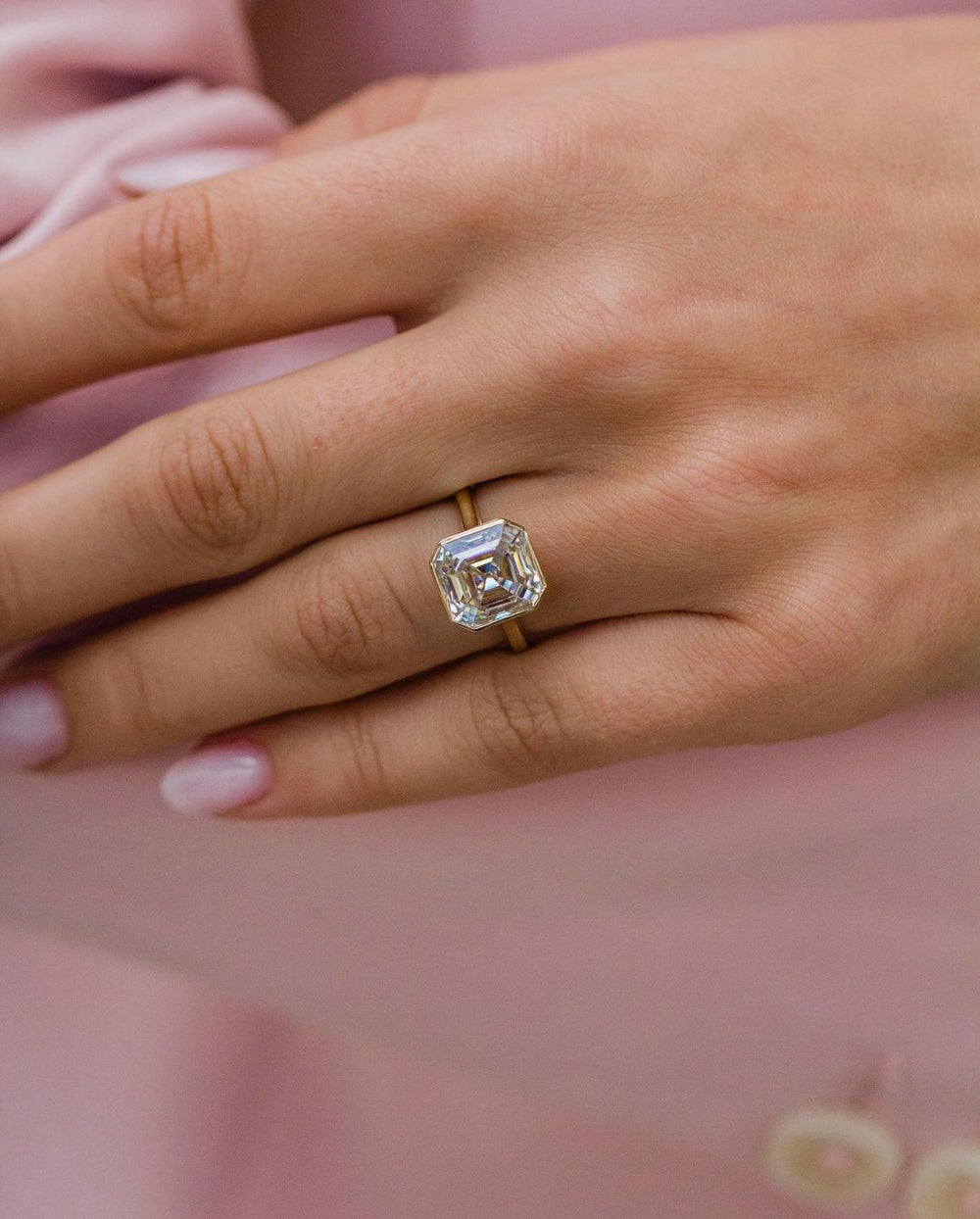 Old Mine Asscher Cut Labgrown Ring