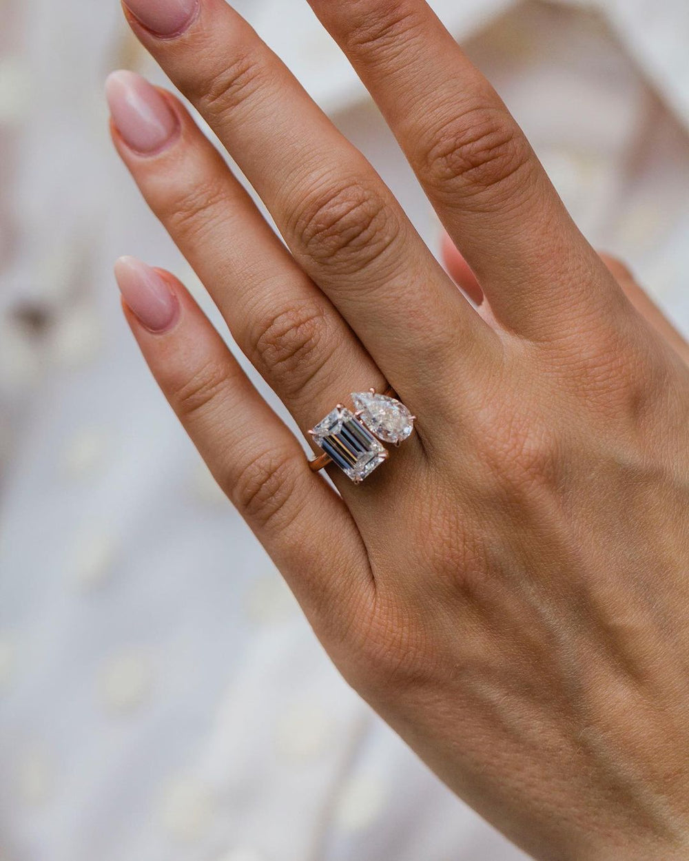 Toi Et Moi Pear & Emerald Cut Labgrown Engagement Ring