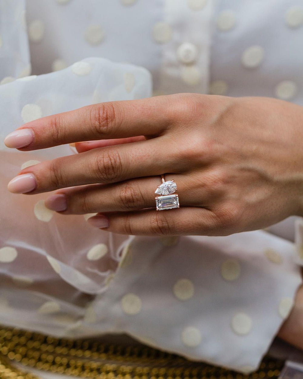 Toi Et Moi Pear & Emerald Cut Labgrown Engagement Ring