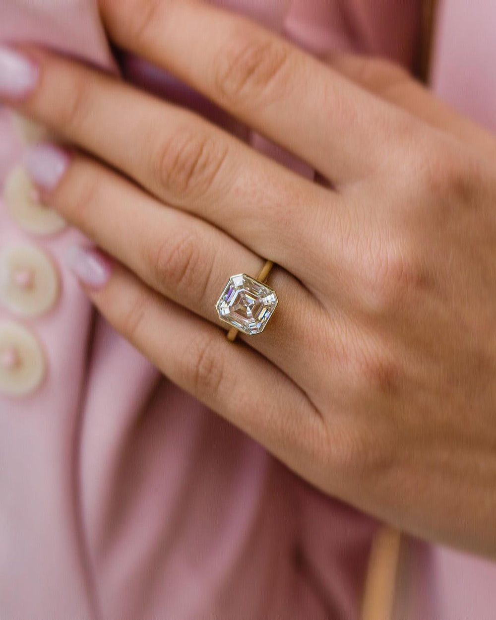 Old Mine Asscher Cut Labgrown Ring