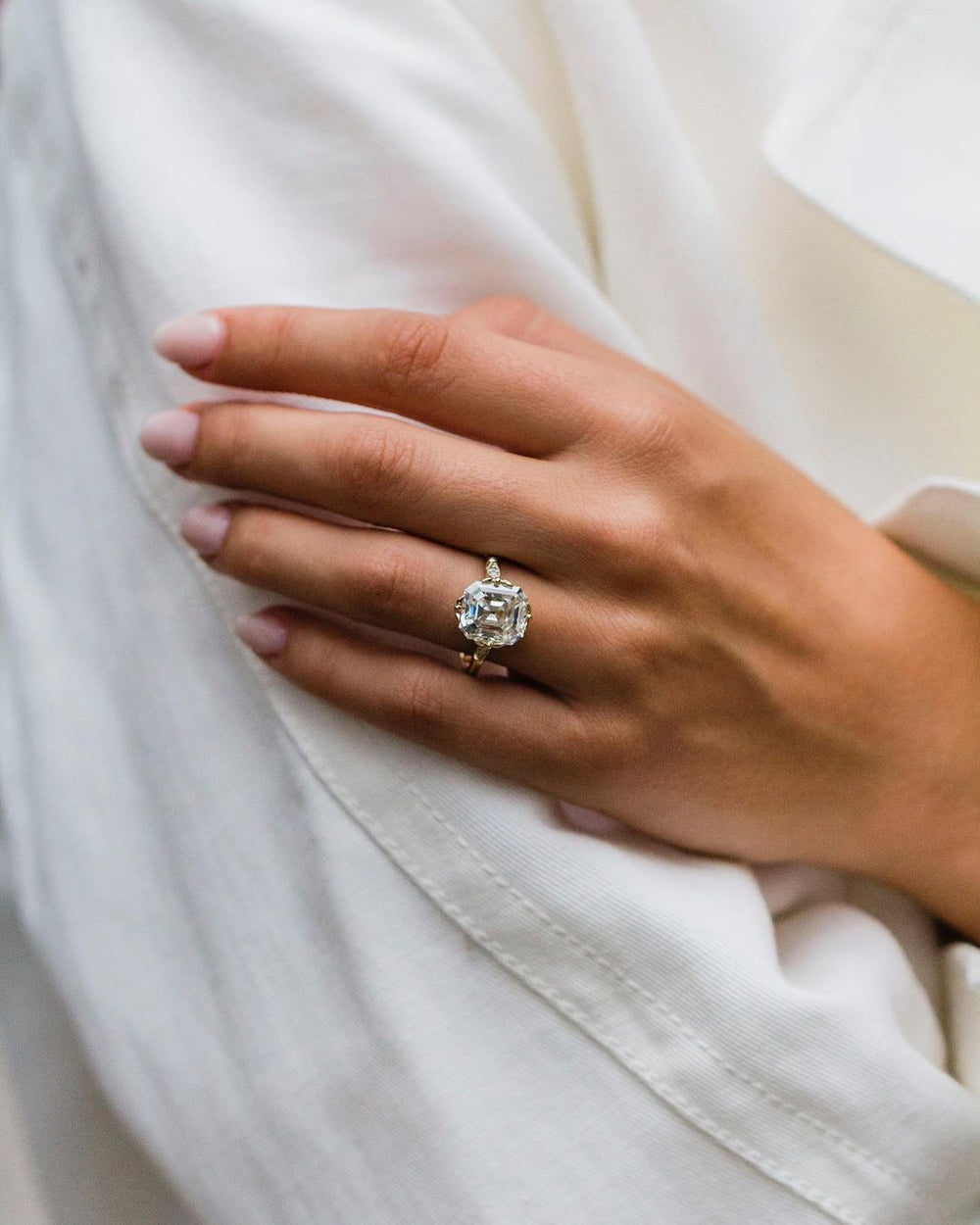 Asscher Cut Labgrown Engagement Ring