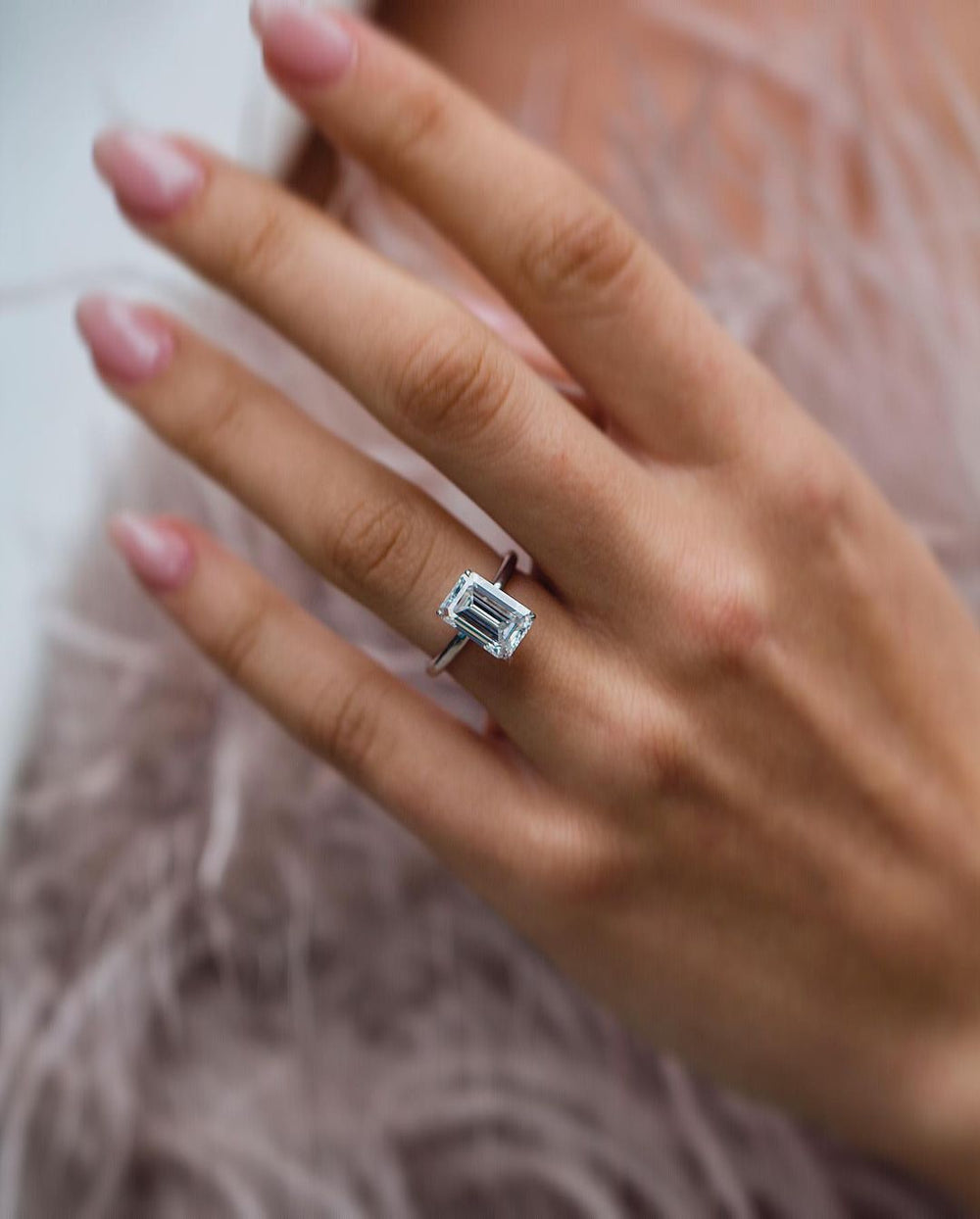 Emerald Cut Labgrown Engagement Ring