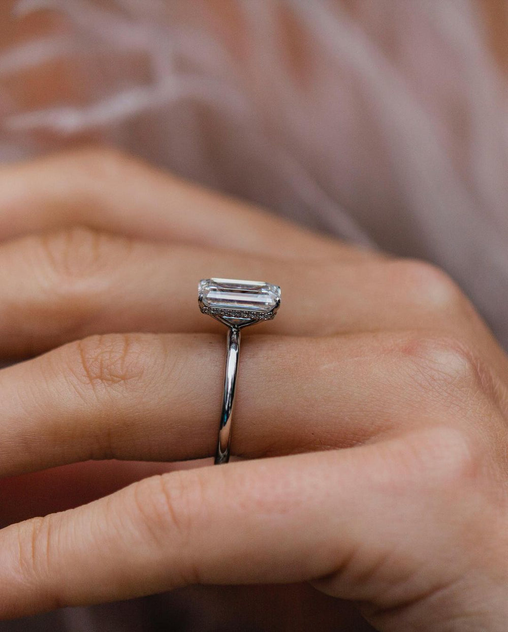 Emerald Cut Labgrown Engagement Ring
