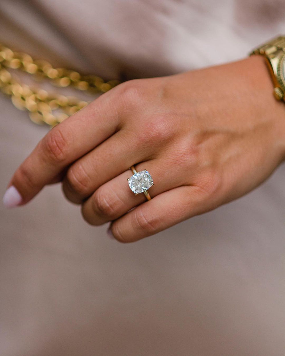 Cushion Cut Labgrown Engagement Ring