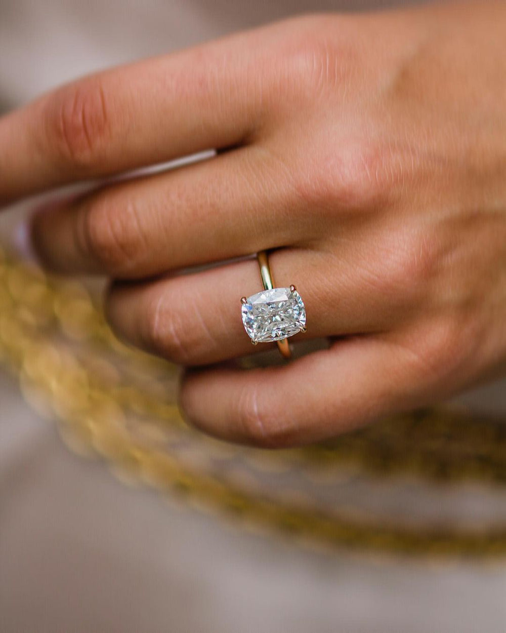 Cushion Cut Labgrown Engagement Ring