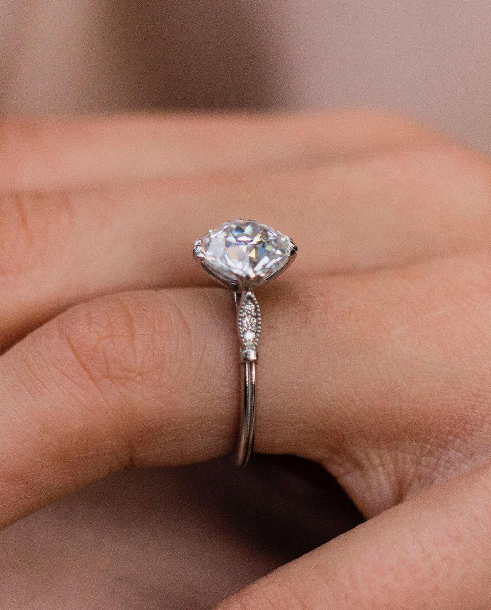 Old Euro Round Cut Labgrown Ring