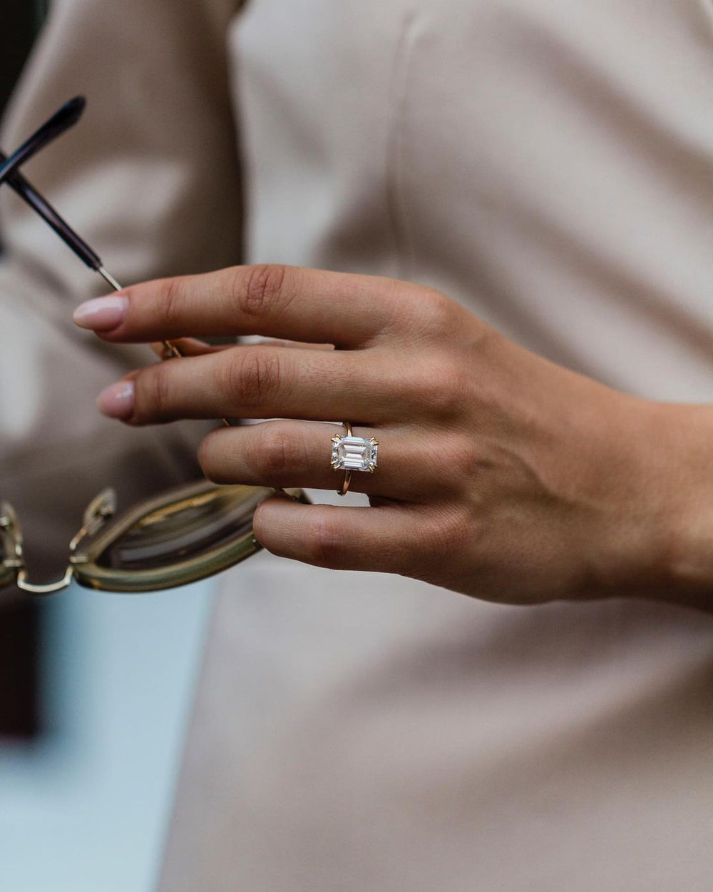 Emerald Cut Labgrown Engagement Ring