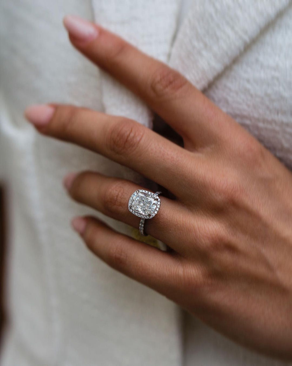 Cushion Cut Labgrown Engagement Ring