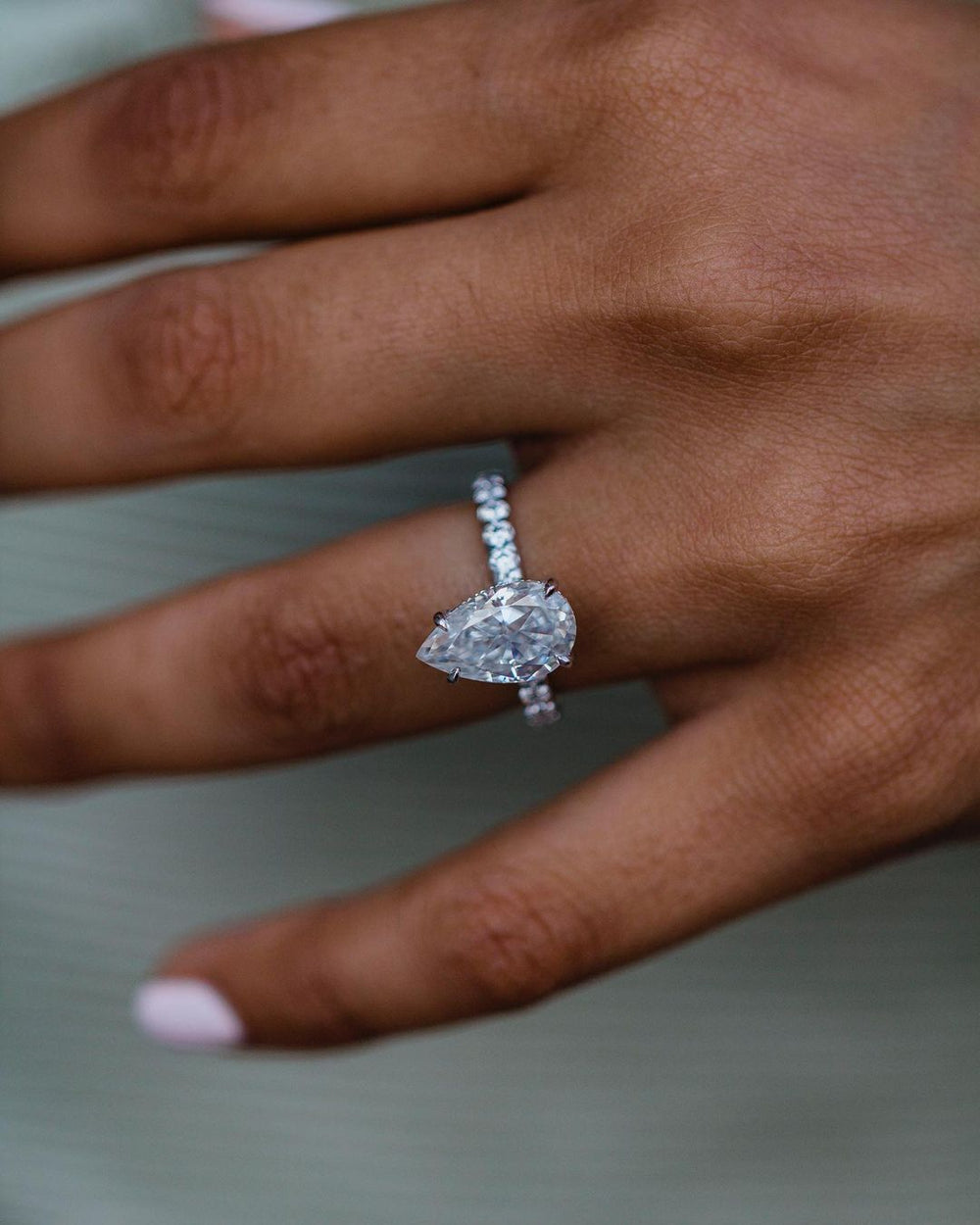 Elongated Pear Cut Labgrown Ring