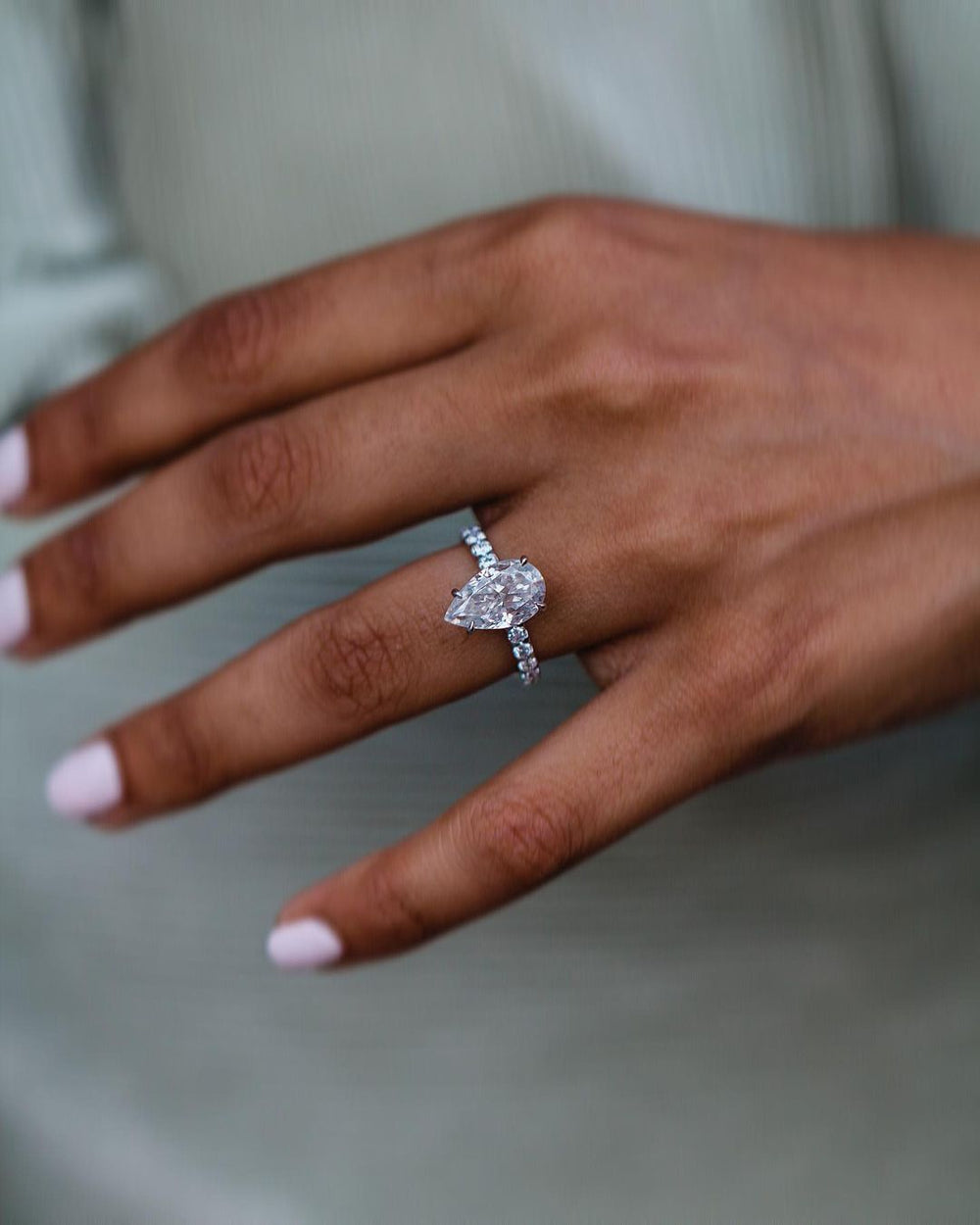 Elongated Pear Cut Labgrown Ring