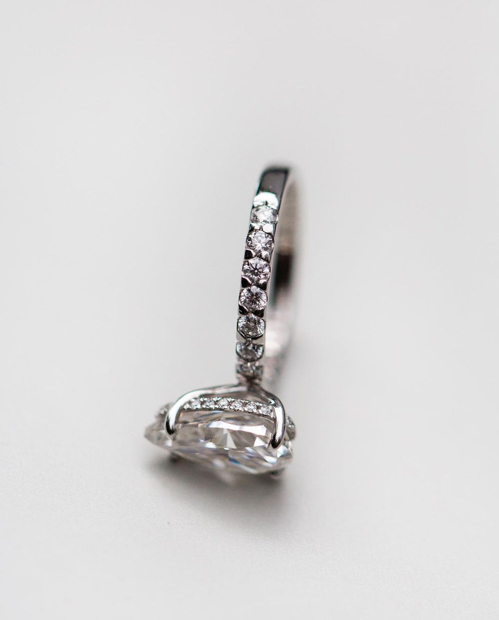 Elongated Pear Cut Labgrown Ring