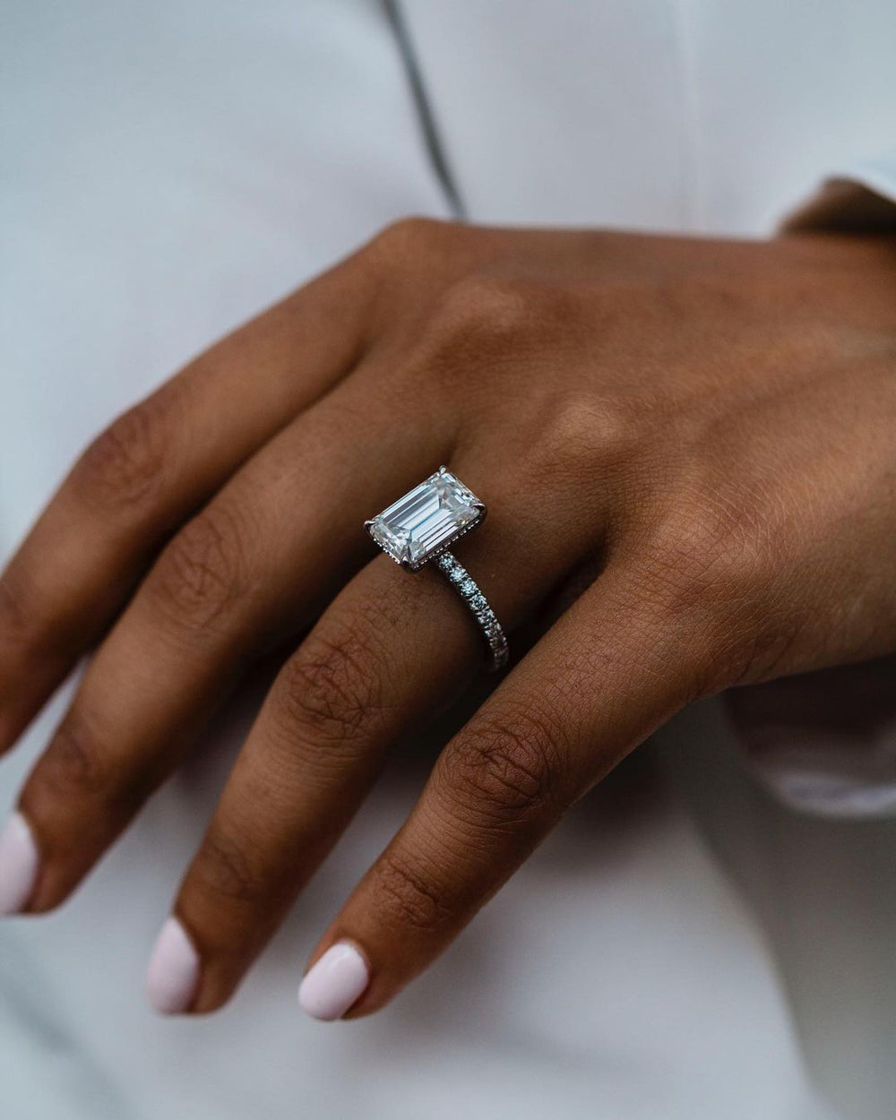 Emerald Cut Labgrown Engagement Ring