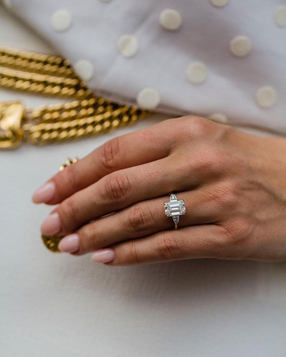 Emerald Cut Labgrown Engagement Ring