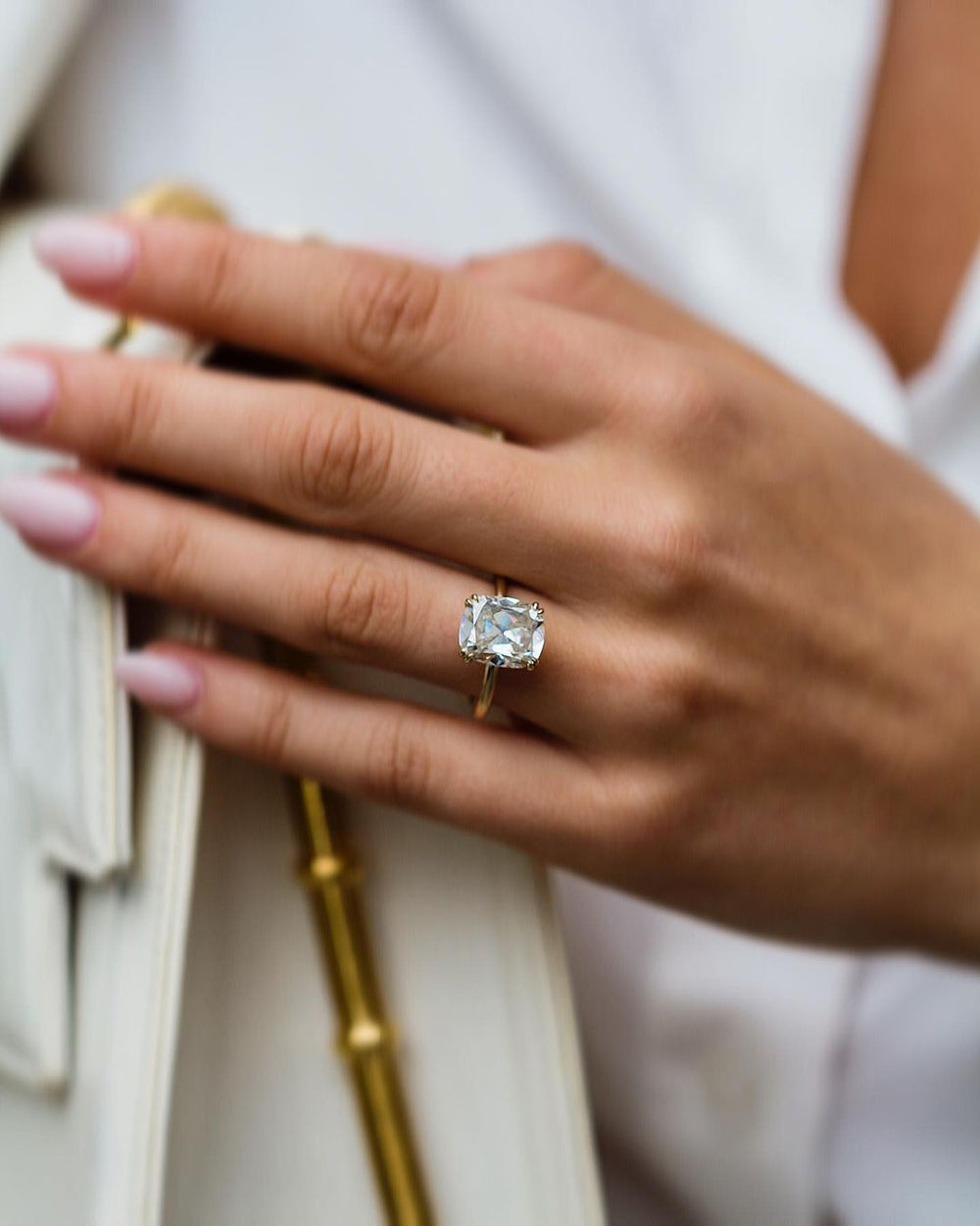 Old Mine Cushion Cut Labgrown Ring