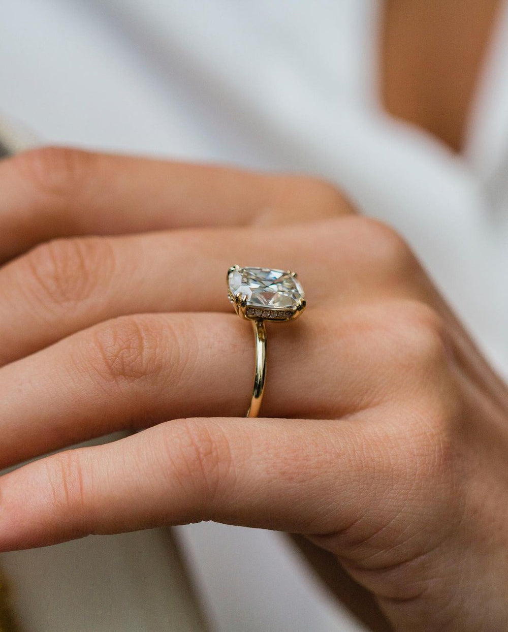 Old Mine Cushion Cut Labgrown Ring