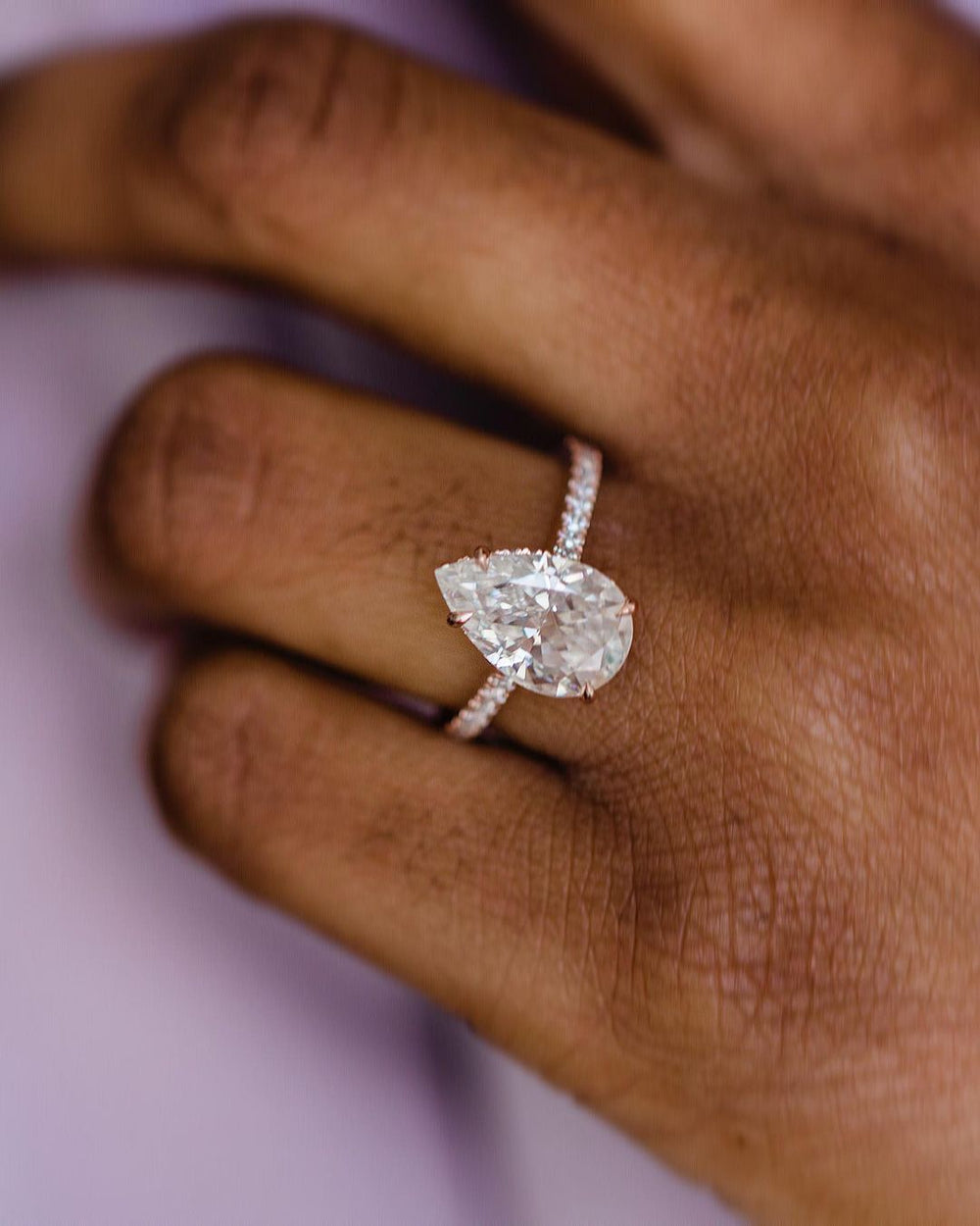 Elongated Pear Cut Labgrown Ring