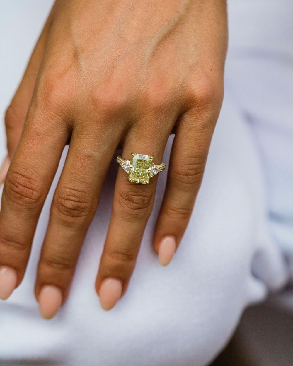 Canary Yellow Radiant Cut Labgrown Engagement Ring