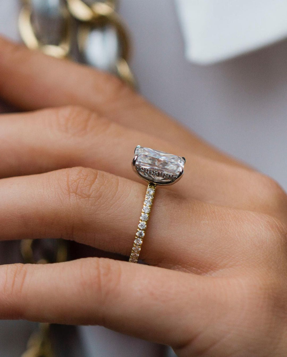 Radiant Cut Labgrown Engagement Ring
