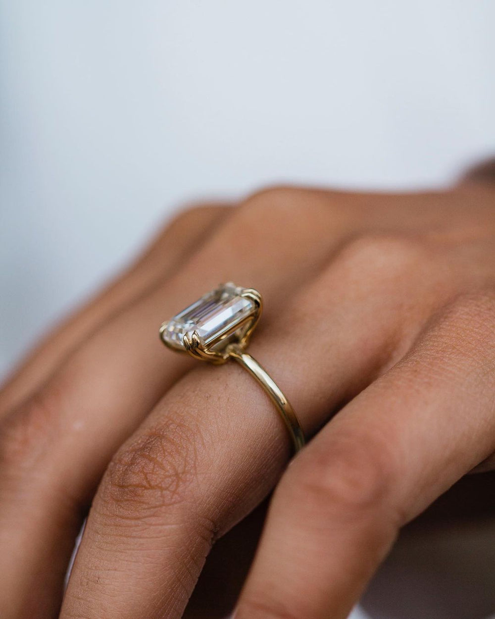Old Mine Emerald Cut Labgrown Ring