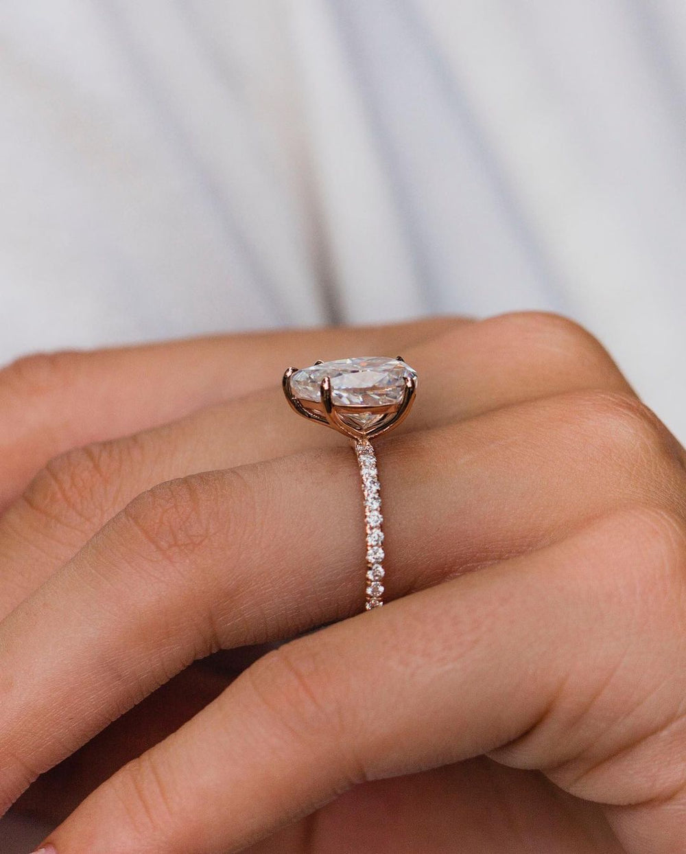 Elongated Pear Cut Labgrown Ring