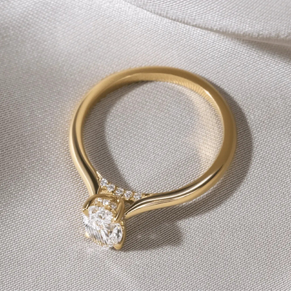 Oval Cut Labgrown Engagement Ring, Elongated Oval
